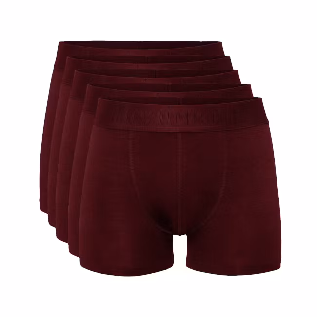 Resteröds Boxer Bamboo 5-pack Regular Leg Burgundy