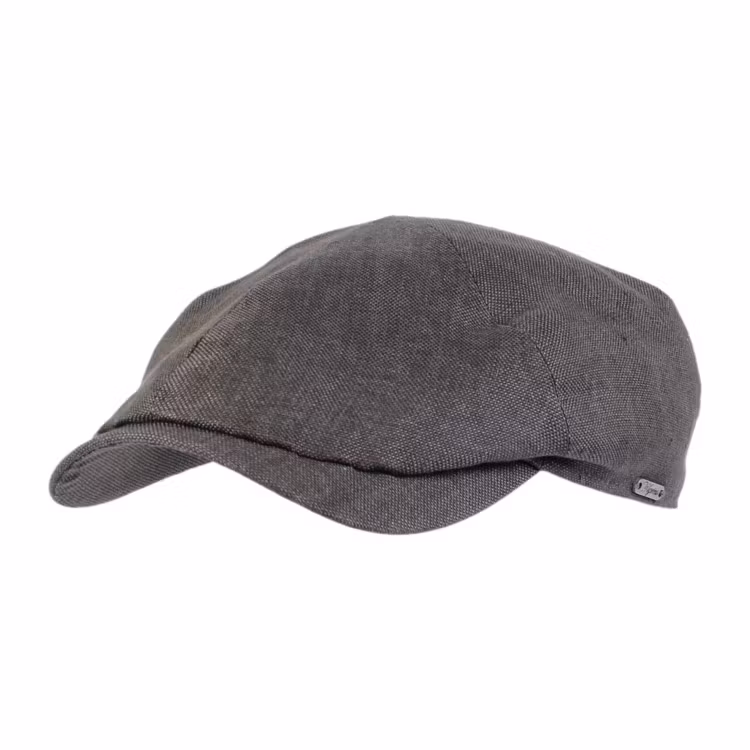 Wigens Newsboy Slim Cap Hopsack Linen Dark Olive