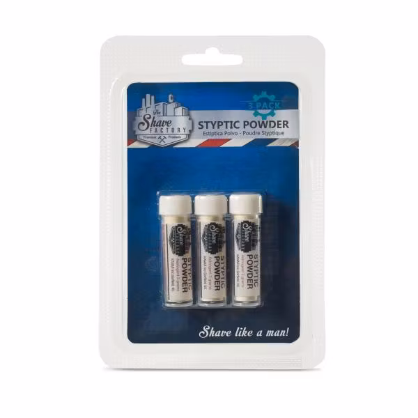 The Shave Factory Neck Relief Styptic Powder 3-pack