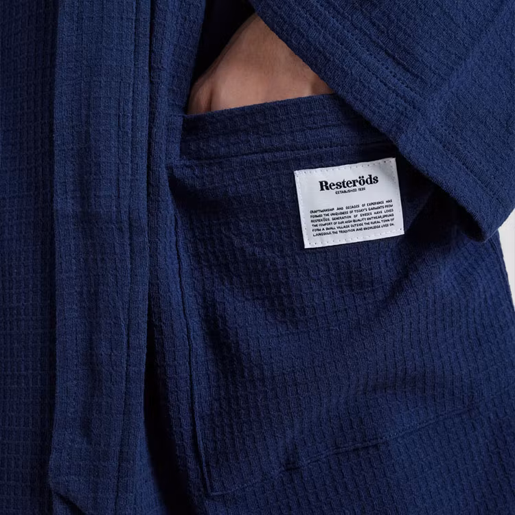 Resteröds Bathrobe Organic Cotton Navy