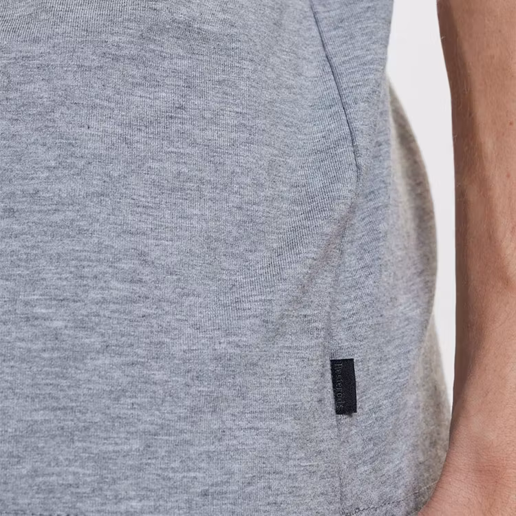 Resteröds R-Neck Tee Bamboo Grey Melange