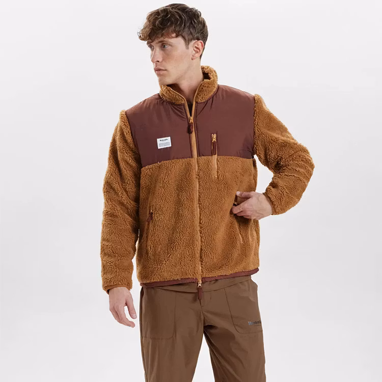 Resteröds Panel Fleece Zip Recycled Brown