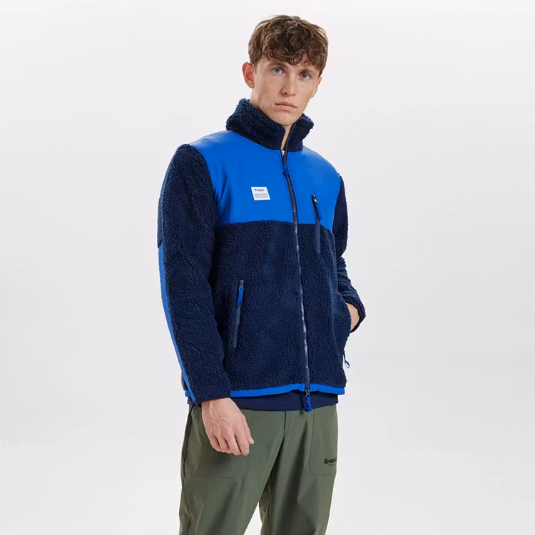 Resteröds Panel Fleece Zip Recycled Navy