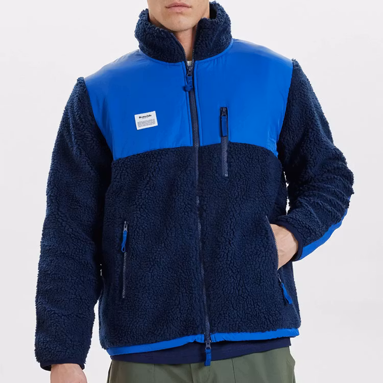 Resteröds Panel Fleece Zip Recycled Navy