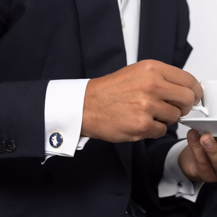 Skultuna Manschettknappar Muminpappan Blå