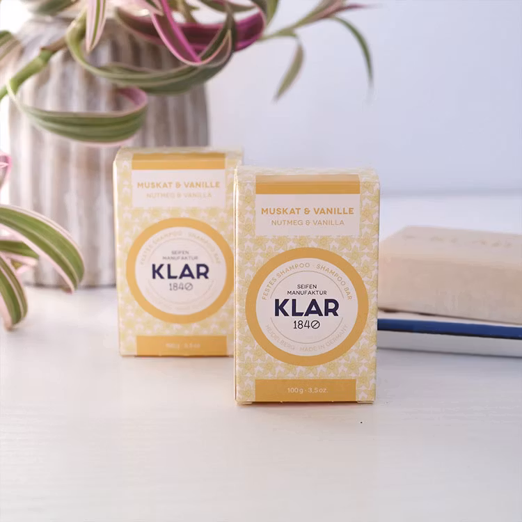 Klar Seifen Nutmeg & Vanilla Shampoo Bar - Normalt Hår