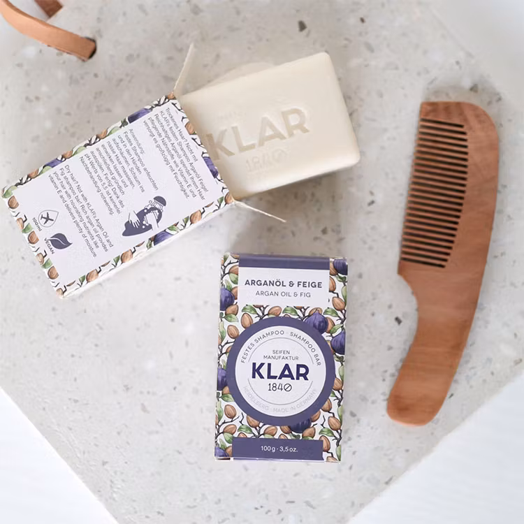 Klar Seifen Argan Oil & Fig Shampoo Bar - Torrt Hår