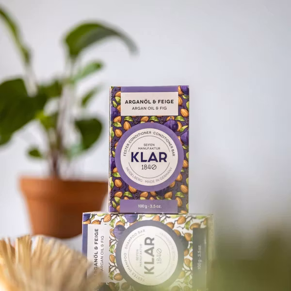 Klar Seifen Argan Oil & Fig Conditioner Bar - Torrt hår