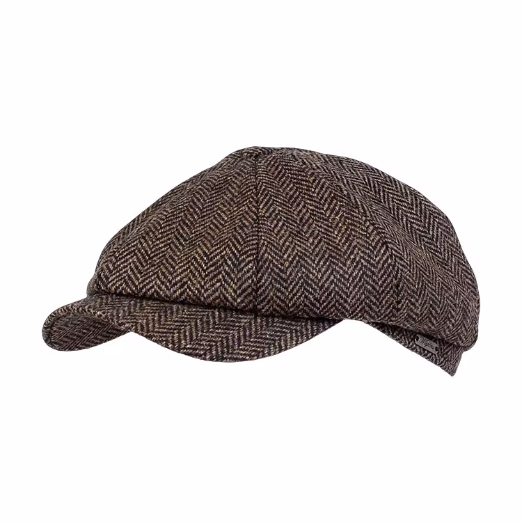 Wigens REA Newsboy Classic Cap Herringbone Shetland Wool 58