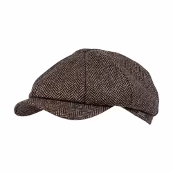 Wigens REA Newsboy Classic Cap Herringbone Shetland Wool 58