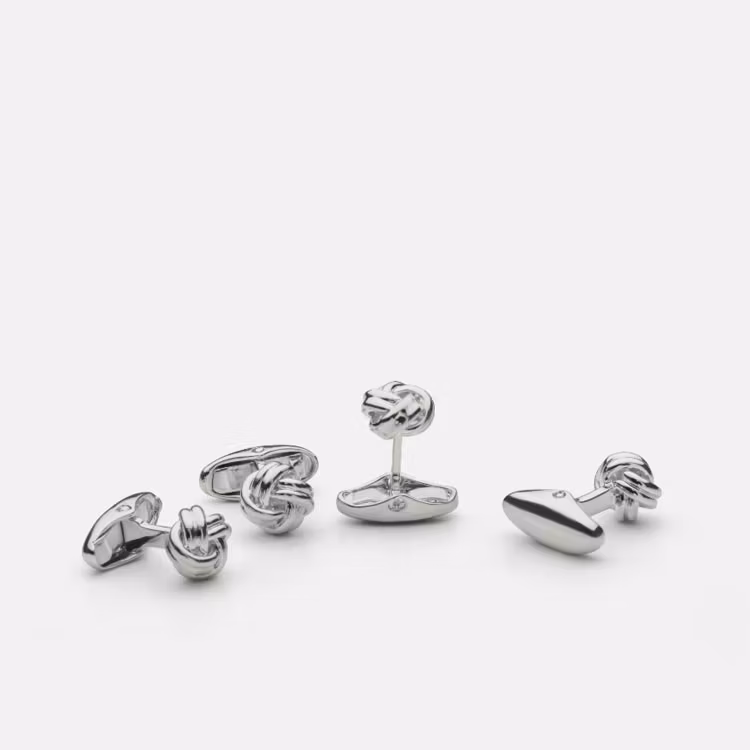 Skultuna Bröstknappar Knot Silver plated