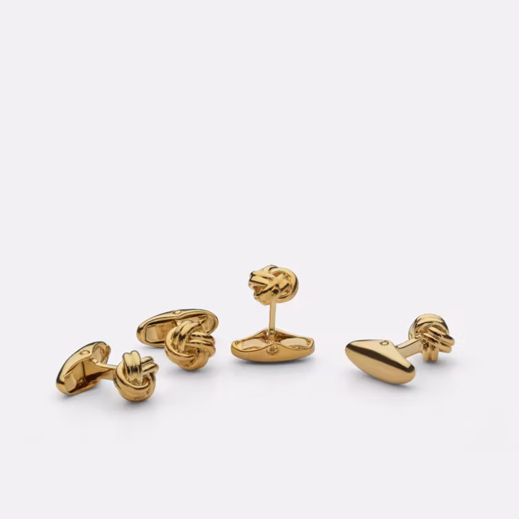 Skultuna Bröstknappar Knot Gold plated