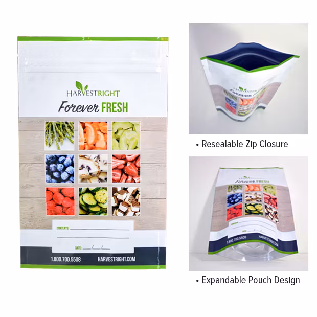 Harvest right Mylar zipp påsar - För frystorkad mat