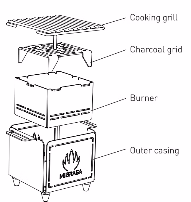 Mibrasa Hibachi MINI Konrostyle bordsgrill