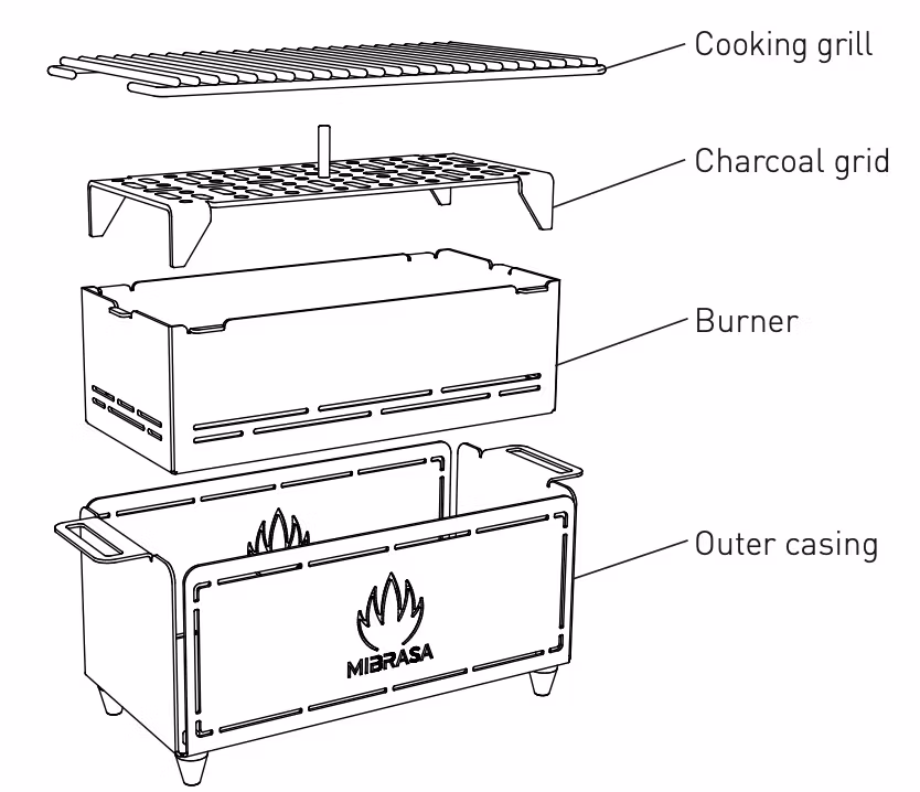 Mibrasa Hibachi MEDIUM Konrostyle bordsgrill