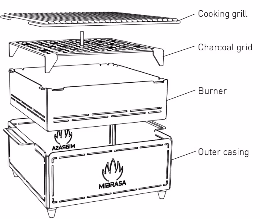 Mibrasa Hibachi LARGE Konrostyle bordsgrill