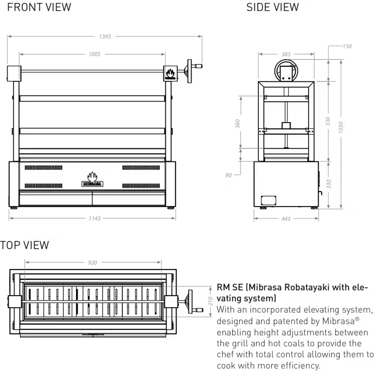 Mibrasa Robatayaki RM SE 80 kolgrill