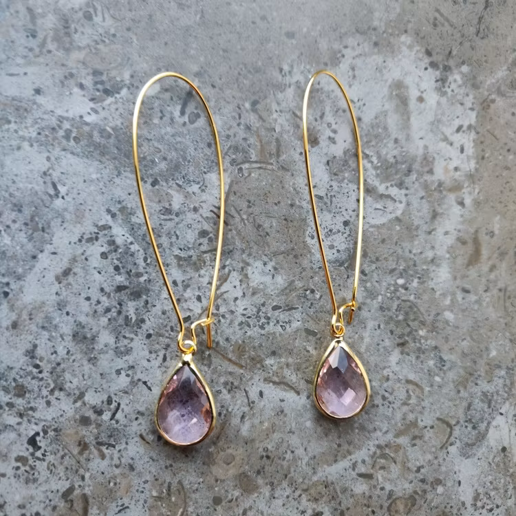 Örhängen - långa örkrokar i rostfritt stål 48x18 mm