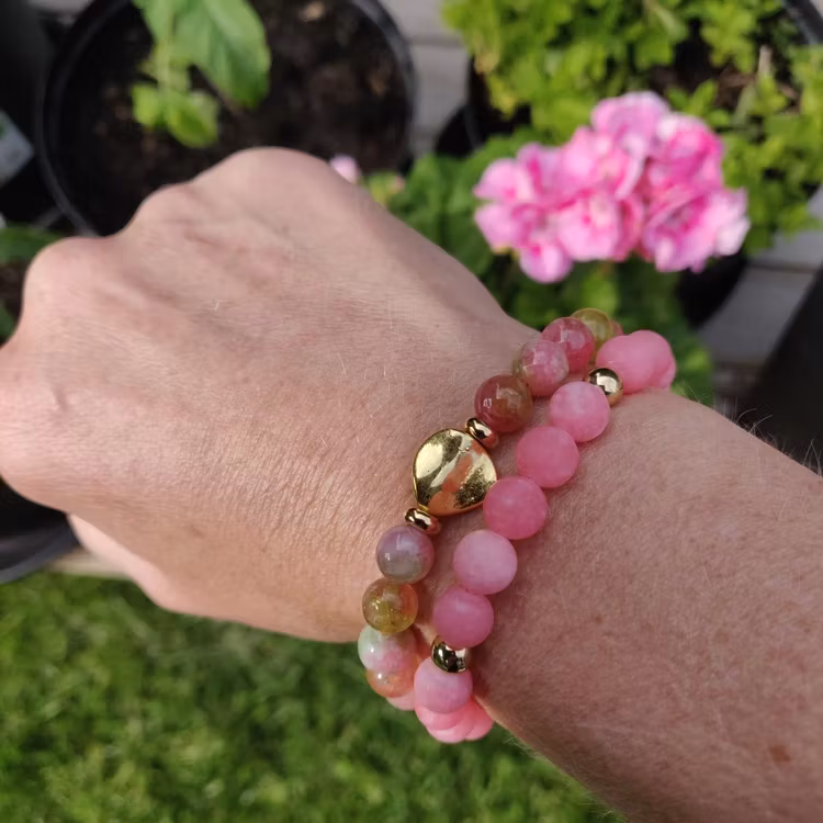 Armband - melerade stenpärlor