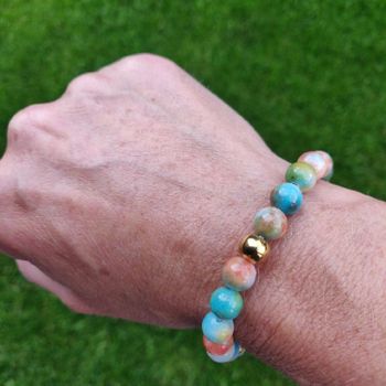 Armband - stenpärlor hösthimmel