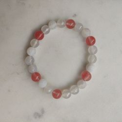 Armband - körsbärskvarts, agater