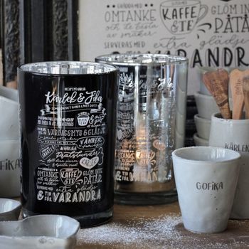 Majas Kärlek & fika recept, lykta silver
