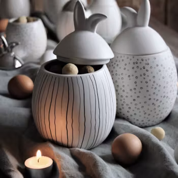 Majas Rabbit Jar Prickig Vit Stor