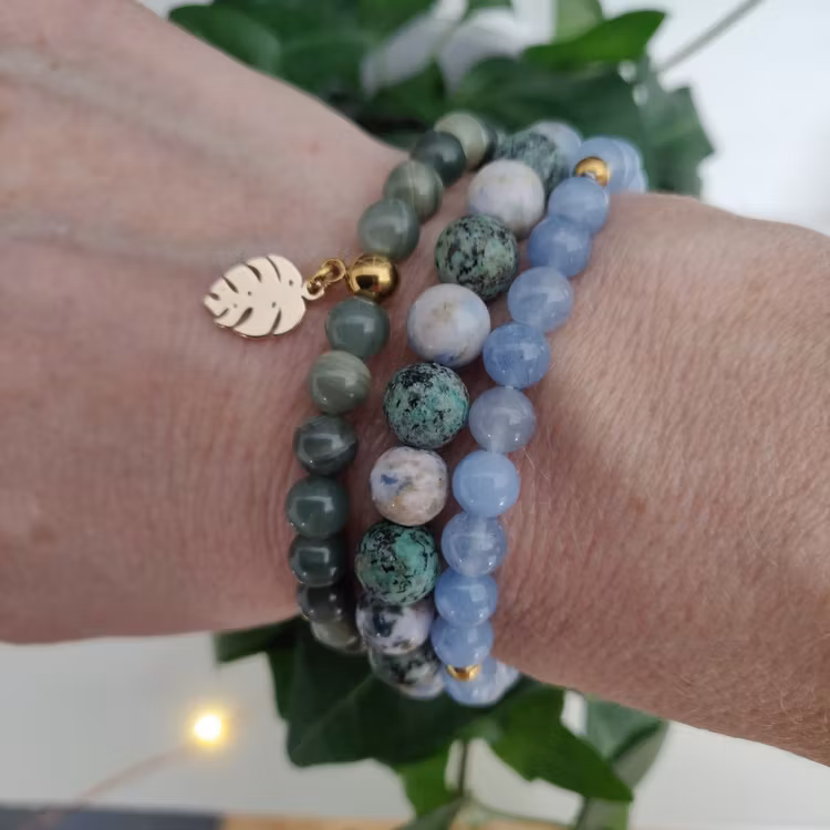 Armband - afrikansk turkos och crazy agat