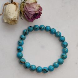 Armband - syntetisk turkos och snäckskal
