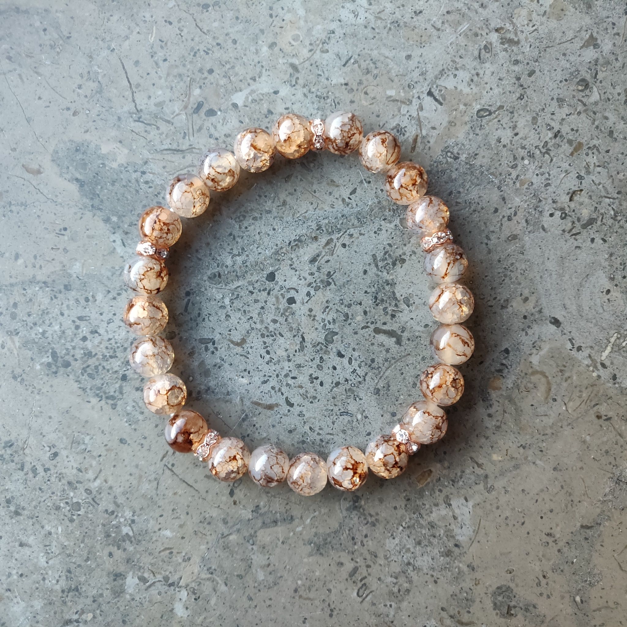 Armband - krackelerade glaspärlor