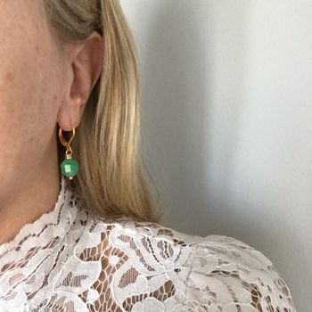 Örhängen - jade guld