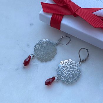 Örhängen - Swarovski röda