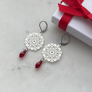 Örhängen - Swarovski röda