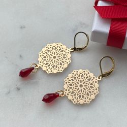 Örhängen - Swarovski röda