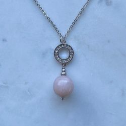 Halsband - strass och rosa pärla