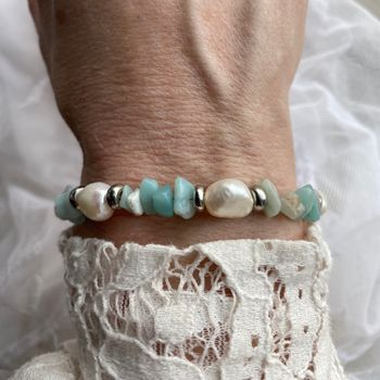 Armband - sötvatten och amazonit