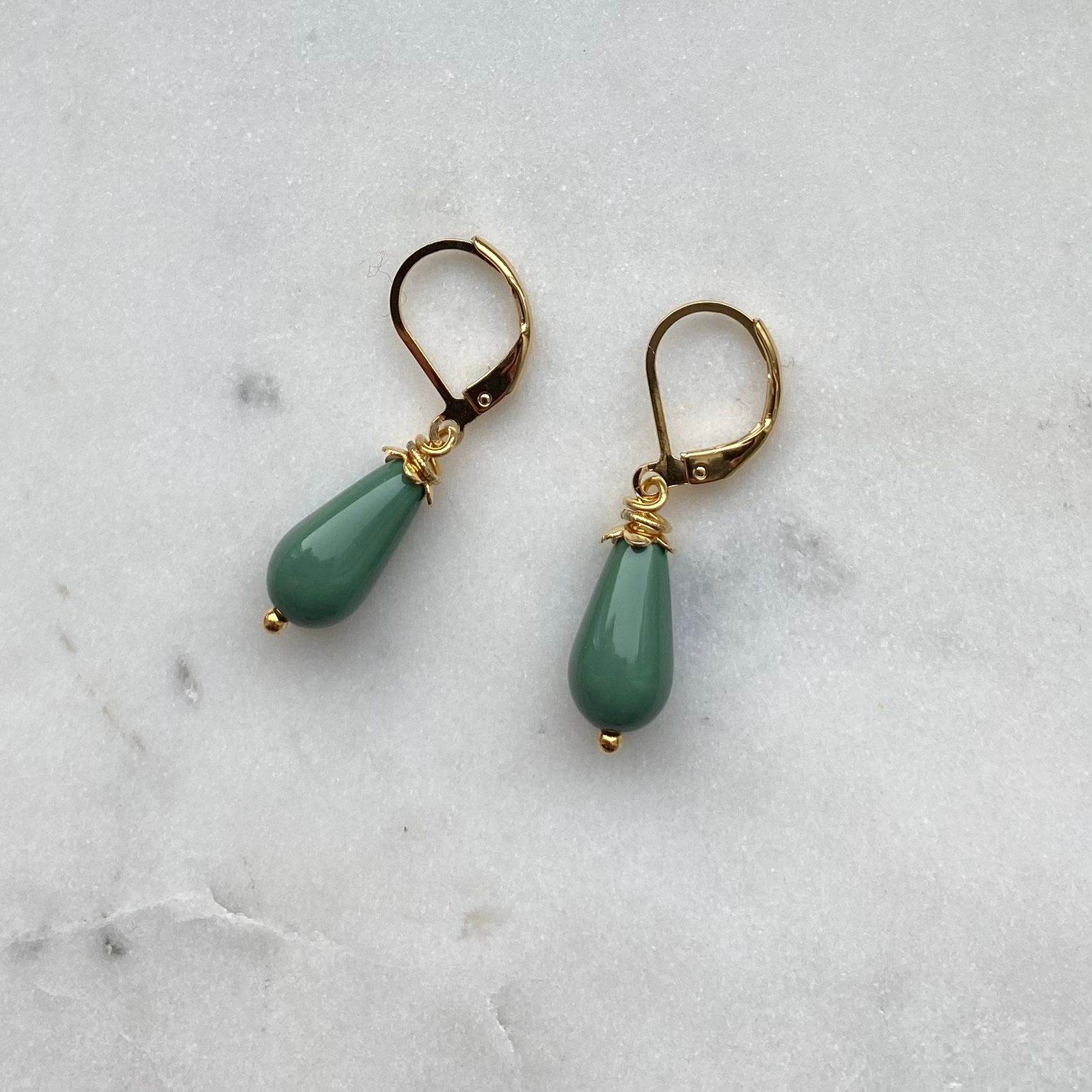 Örhängen - Preciosa Nacre Pearls, Sage