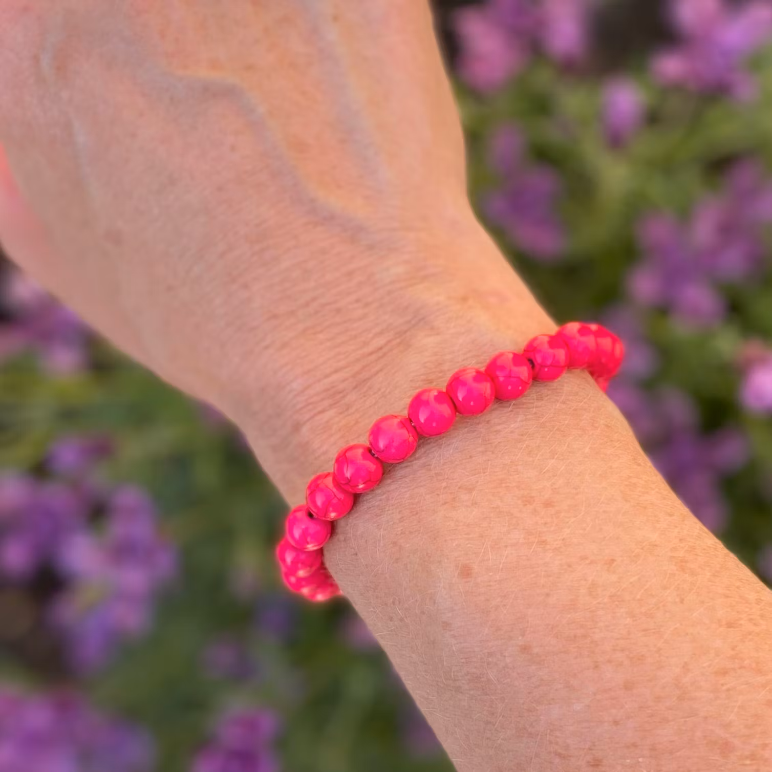 Armband - Howlite cerise