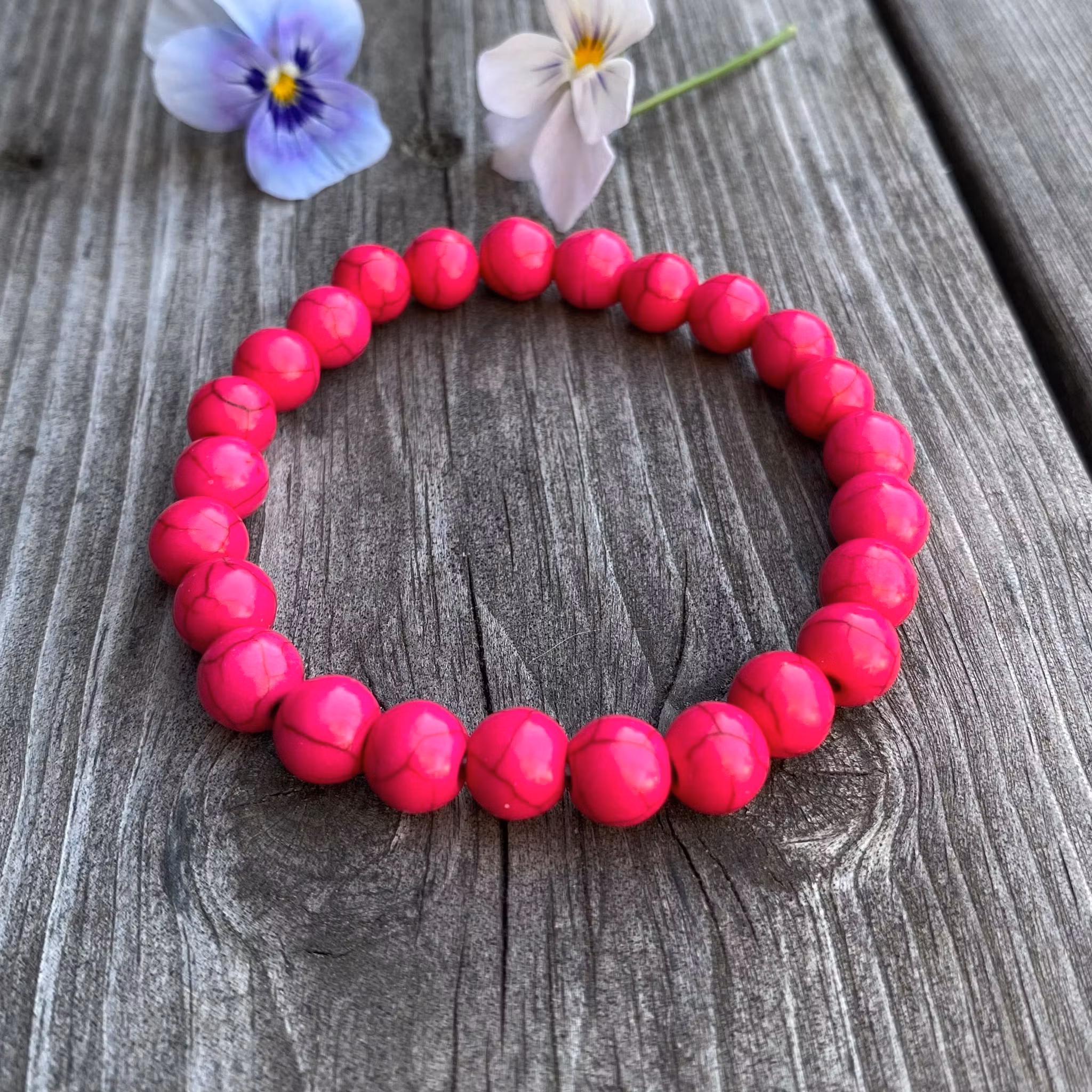 Armband - Howlite cerise