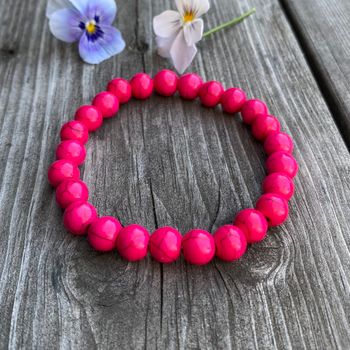 Armband - Howlite cerise