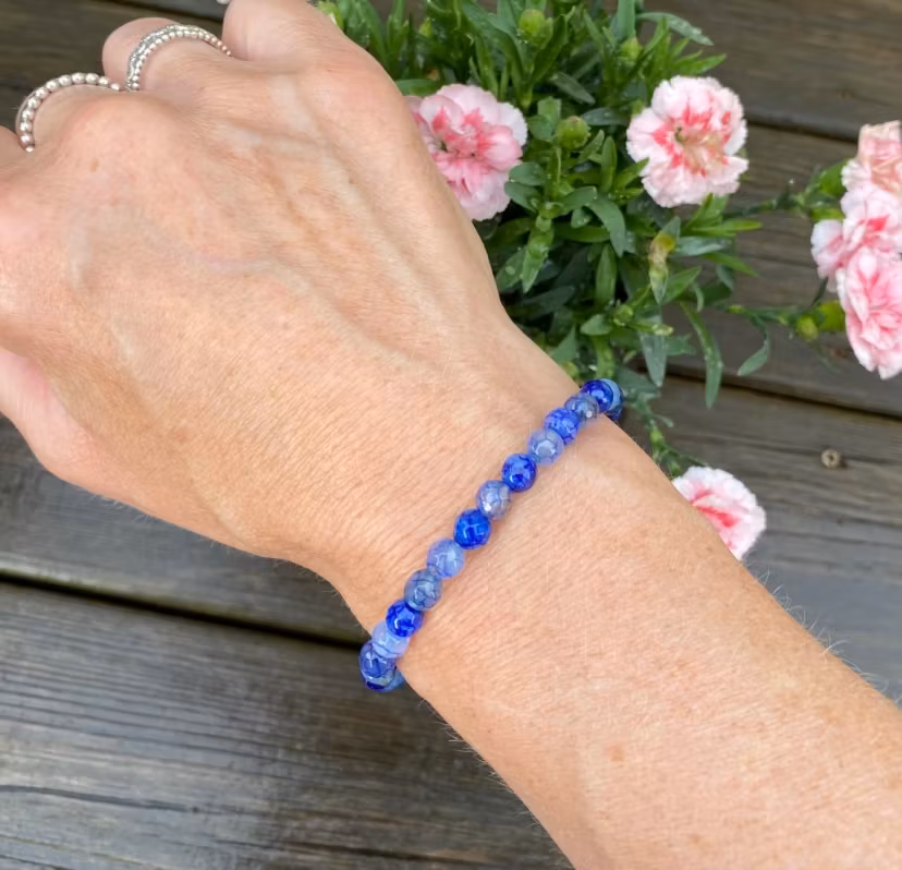 Armband - blå agat