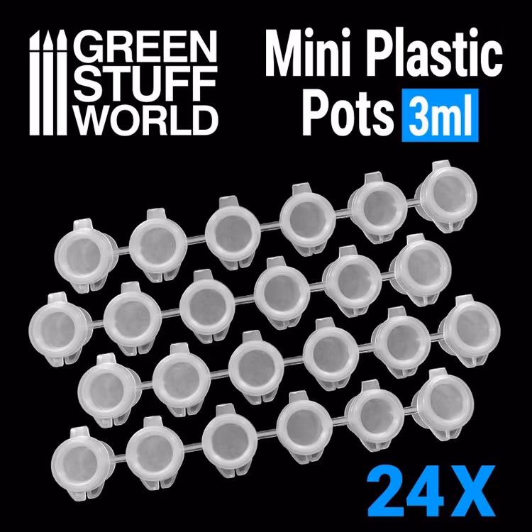 24x Mini Plastic Pots 3ml