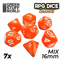 7x Mix 16mm Dice - Orange