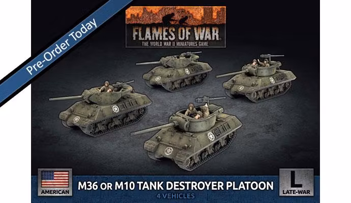 M36 and M10 Tank Destroyer Platoon (x4 Plastic)