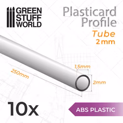 ABS Plasticard - Profile TUBE 2 mm