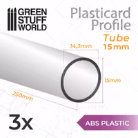 ABS Plasticard - Profile TUBE 15mm PIPELINE