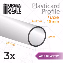 ABS Plasticard - Profile TUBE 15mm PIPELINE