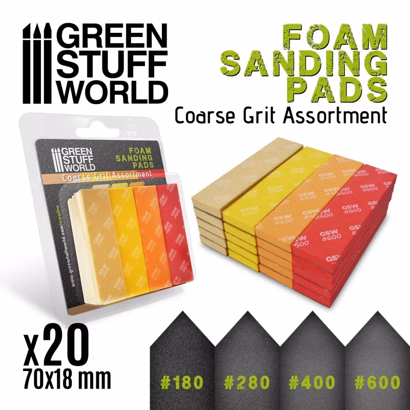 Foam Sanding Pads - COARSE GRIT ASSORTMENT x20
