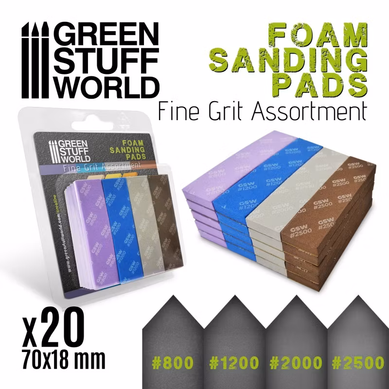 Foam Sanding Pads - FINE GRIT ASSORTMENT x20