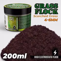 Static Grass Flock 4-6mm - SCORCHED BROWN - 200 ml